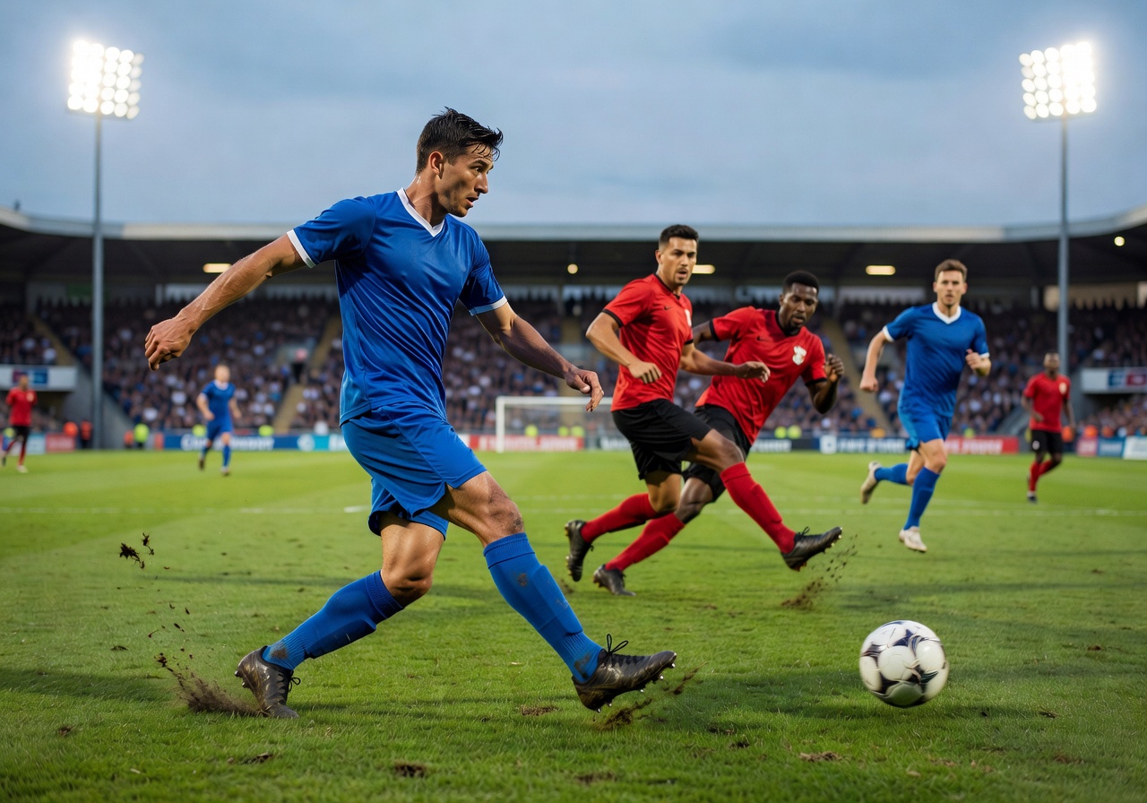 Creative playmaker delivering a precise through ball from midfield